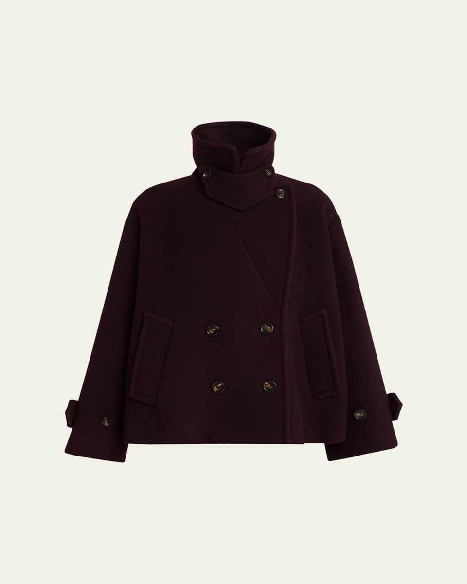 Wool Double-Breasted Oversized Pea Coat